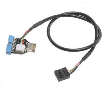 AKASA adaptér MB interní, USB 3.1 interní konektor na USB 3.1 Gen1 19-pin kabel, 40 cm