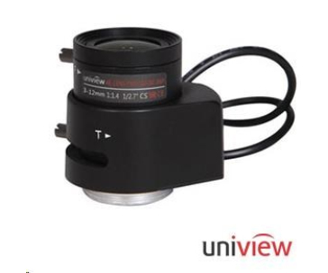 Uniview objektiv pro "box" kamery 3Mpix, 1/2.7", DC-Drive, varifokální 3.8-16mm (105-34°), F1.4, CS-Mount