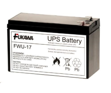 BAZAR - Baterie - FUKAWA FWU-17 náhradní baterie za RBC17 (12V/9Ah), životnost 5let - Po opravě (Komplet)