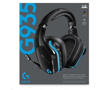 Logitech herní sluchátka G935, Wireless 7.1, LIGHTSYNC Gaming Headset - EMEA