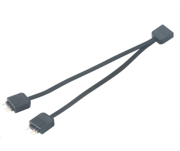AKASA rozbočovač pro RGB LED 1x female/2x male, černý