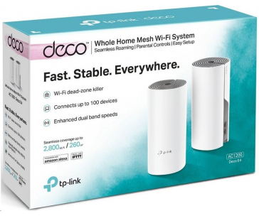 TP-Link Deco E4(2-pack) WiFi5 Mesh (AC1200, 2,4GHz/5GHz, 2x100Mb/sLAN/WAN)