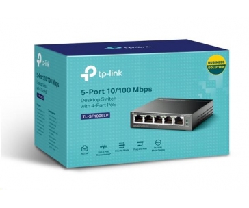 TP-Link switch TL-SF1005LP (5x100Mb/s, 4xPoE, 41W, fanless)