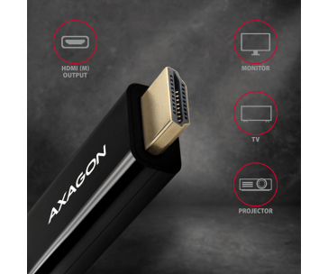 AXAGON RVD-HI14C2, DisplayPort -> HDMI 1.4 redukce / kabel 1.8m, 4K/30Hz