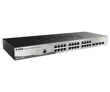 D-Link DGS-1210-28/ME 28-Port Gigabit Metro Ethernet Smart Switch, 24x GbE, 4x SFP, fanless