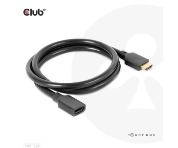 Club3D prodlužovací Ultra rychlý HDMI kabel, 4K120Hz, 8K60Hz, 48Gbps, M/F, 1m, 30 AWG