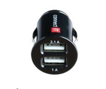 CONNECT IT USB micro nabíječka do auta 2x USB, černá (5V/2,1A + 5V/1A)