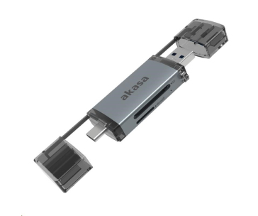 AKASA čtečka karet AK-CR-12, externí, 2-In-1 USB 3.2