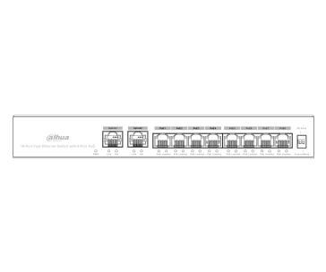 Dahua PFS3010-8ET-65 switch, 10 portů Fast Ethernet, 8 PoE