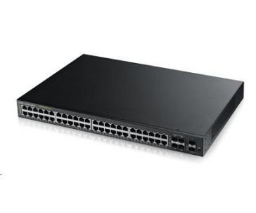 Zyxel GS1920-48HPV2 52-port Gigabit WebManaged PoE Switch, 48x gigabit RJ45, 4x gigabit RJ45/SFP, 2x SFP, 375W pro PoE