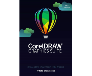 CorelDRAW Graphics Suite 3 roky pronájmu licence (2501+) EN/FR/DE/IT/SP/BP/NL/CZ/PL