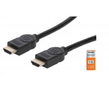 MANHATTAN Kabel HDMI Premium High Speed + Ethernet, 3m, černý