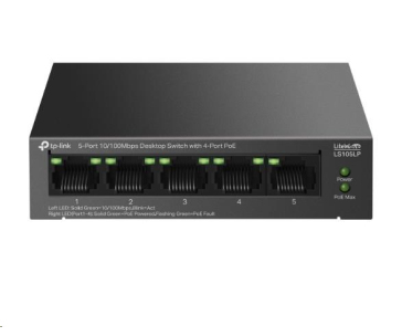 TP-Link LiteWave switch LS105LP (5x100Mb/s, 4xPoE, 41W, fanless)