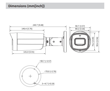 Dahua HAC-HFW1800TH-I8-0360B, HDCVI kamera, 8Mpx, 1/2,7" CMOS, objektiv 3,6 mm, IR<80, IP67