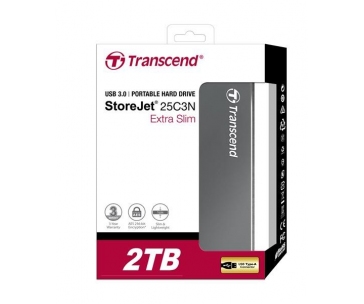 TRANSCEND externí HDD 2,5" USB 3.0 StoreJet 25C3N, 2TB, Ultra Slim