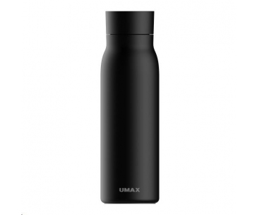UMAX láhev Smart Bottle U6 Black - obsah 600ml, hlídání teploty a pitného režimu, LCD dotyk, nabíjení přes USB