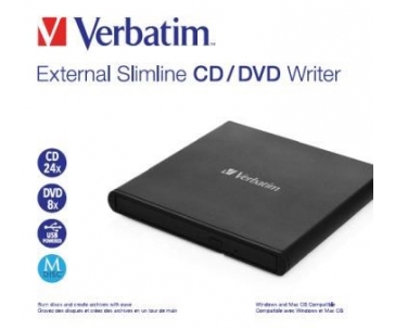 VERBATIM externí mechanika Slimline CD/DVD Writer USB - without NERO