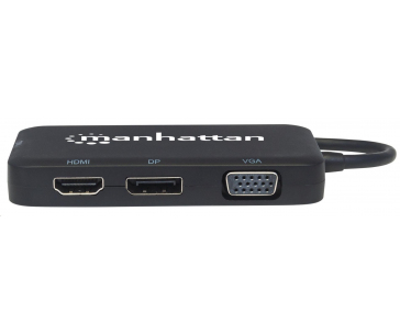 MANHATTAN Dokovací stanice USB-C na HDMI/DP/VGA/DVI