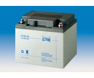 Baterie - CTM CT 12-38 (12V/38Ah - M6), životnost 5let