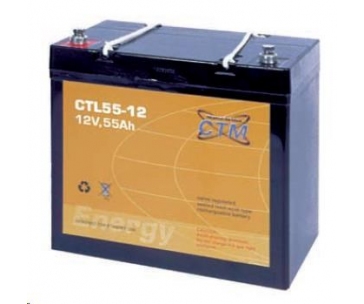 Baterie - CTM CTL 55-12 (12V/55Ah - M6), životnost 10-12let