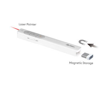 A4tech 2.4G bezdrátový laserový prezentér & ukazovátko, bílá