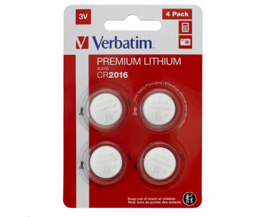 VERBATIM Lithium baterie CR2016 3V 4 Pack