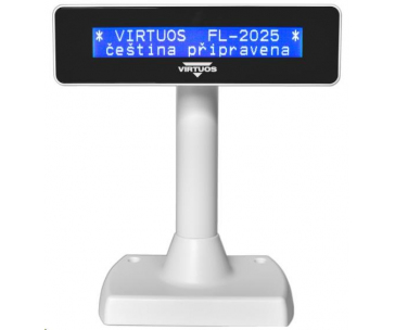 Virtuos zákaznický displej Virtuos FL-2025MB 2x20, RS232, bílý