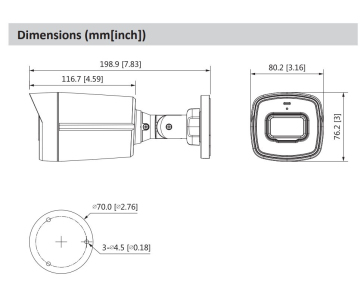 Dahua HAC-HFW1200TL-0360B, HDCVI kamera, 2Mpx, 1/2,7" CMOS, objektiv 3,6 mm, IR<40, IP67
