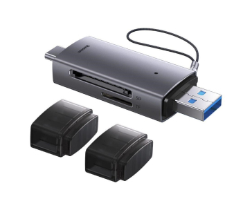 Baseus čtečka paměťových karet Lite Series USB-A + USB-C/SD, microSD, šedá