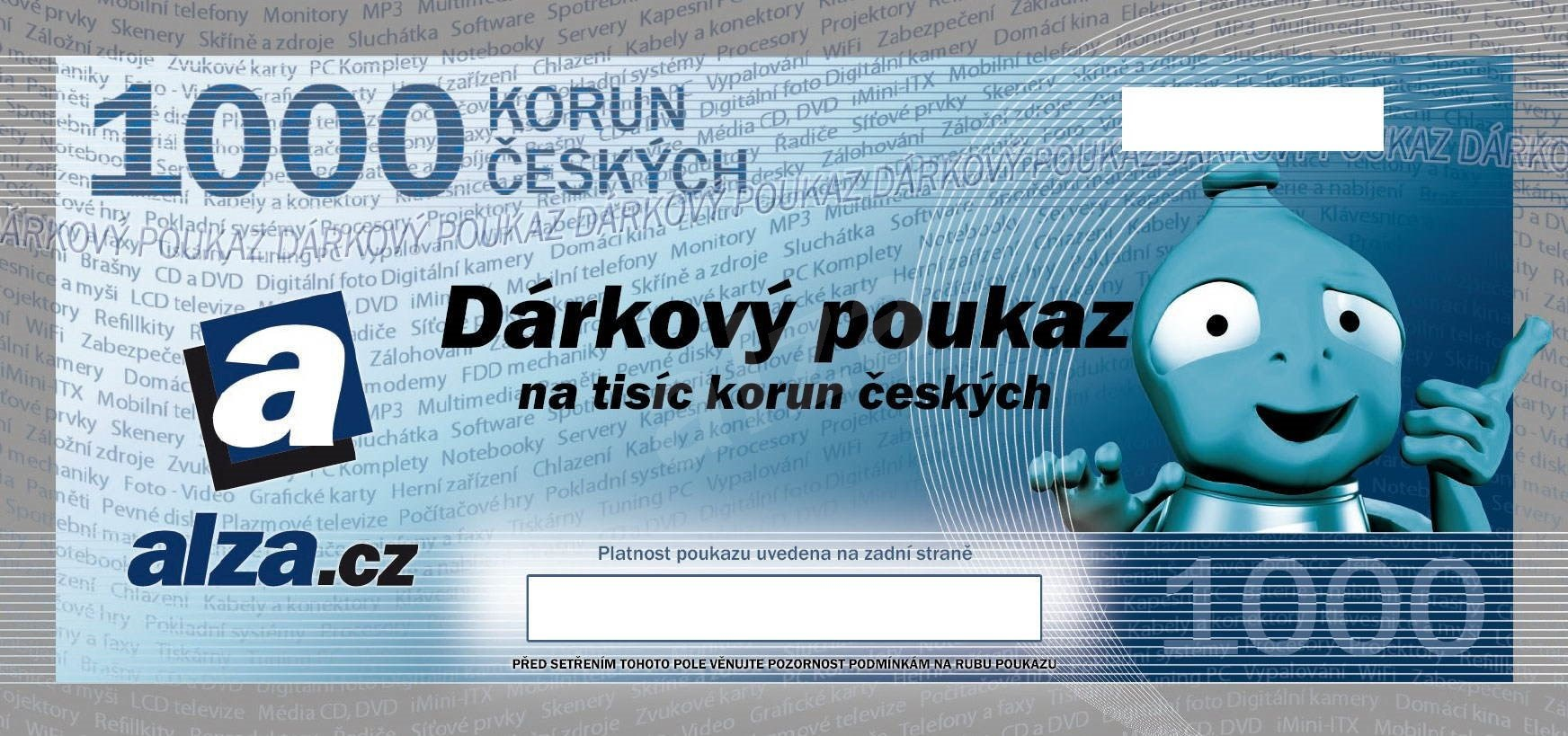 ALZA - dárkový poukaz 1 000 Kč